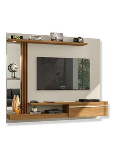 AtoZ Furniture Denver Floating TV Wall Panel in Oak and White Color 