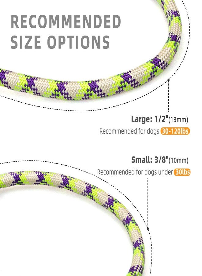 POUPUA Durable Slip Leads for Dogs, Heavy Duty Strong Rope Slip Leash for Large, Medium Dogs No Pull Training Leashes (Purple and Green Alternating Set, 1/2" x 6 FT (30~120 lbs.)) - Image 3
