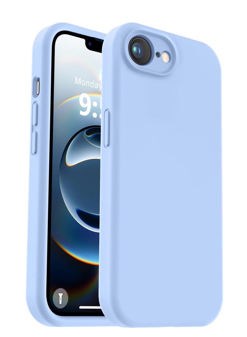 ELTRAZONE Liquid Silicone Case Compatible with iPhone 16e (6.1-Inch) – Soft Anti-Scratch Shockproof Protective Phone Cover with Camera Protection, Microfiber Lining, Slim Lightweight Durable Design, Anti-Fingerprint Grip – Sky Blue - Image 1