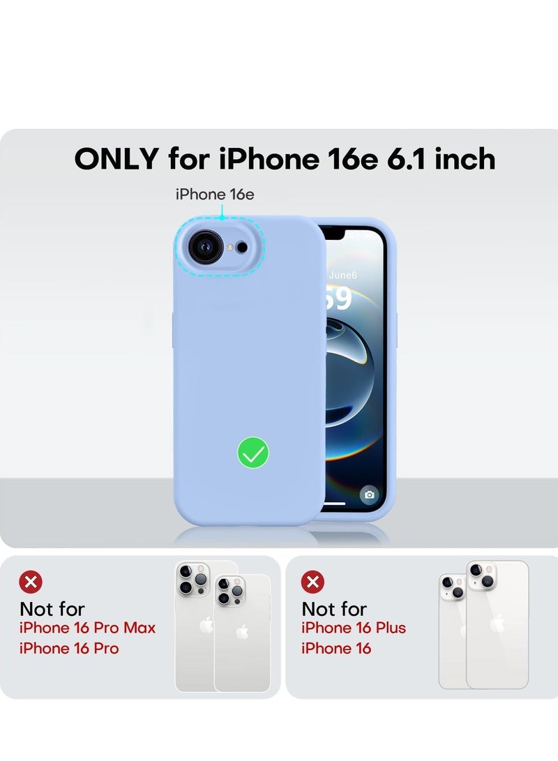 ELTRAZONE Liquid Silicone Case Compatible with iPhone 16e (6.1-Inch) – Soft Anti-Scratch Shockproof Protective Phone Cover with Camera Protection, Microfiber Lining, Slim Lightweight Durable Design, Anti-Fingerprint Grip – Sky Blue - Image 5