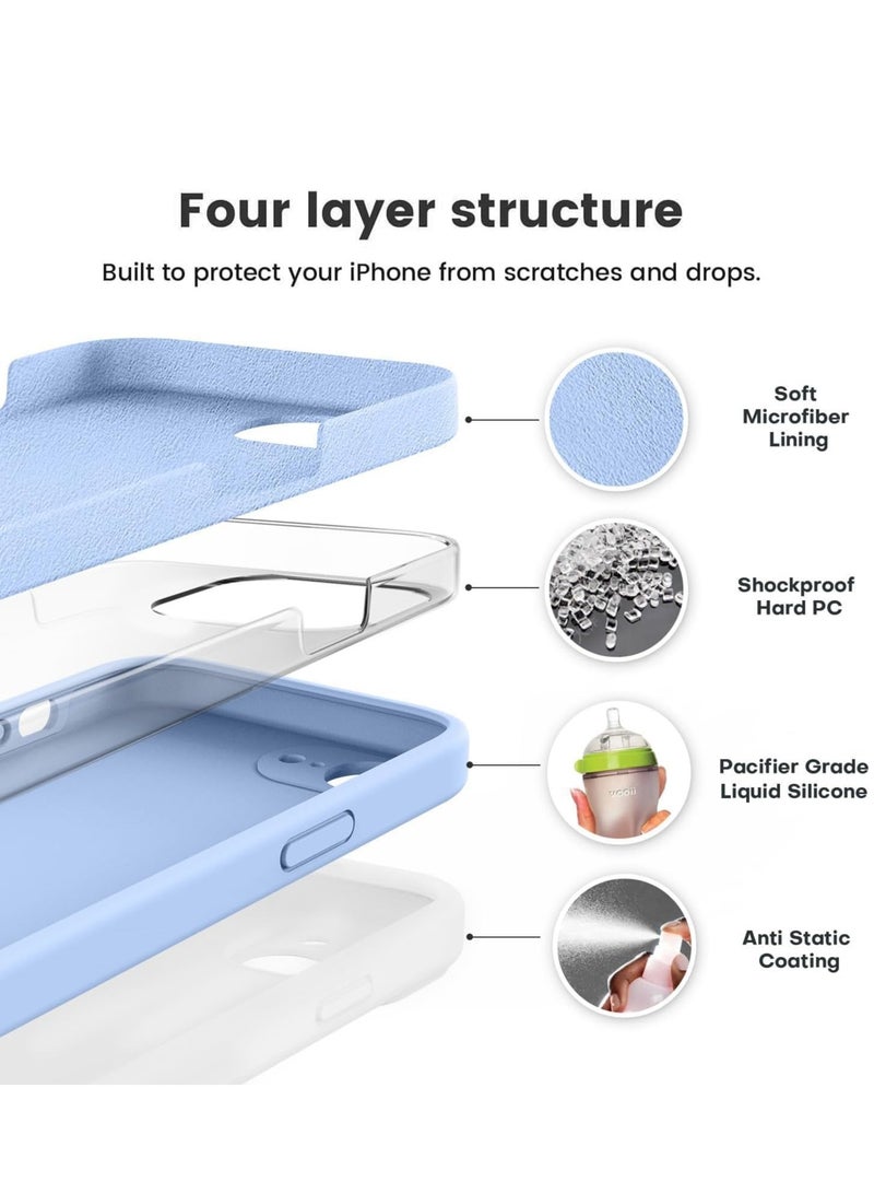 ELTRAZONE Liquid Silicone Case Compatible with iPhone 16e (6.1-Inch) – Soft Anti-Scratch Shockproof Protective Phone Cover with Camera Protection, Microfiber Lining, Slim Lightweight Durable Design, Anti-Fingerprint Grip – Sky Blue - Image 3