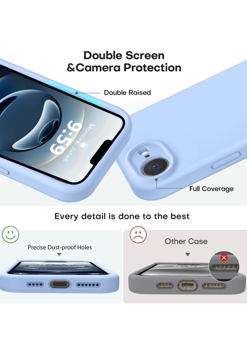 ELTRAZONE Liquid Silicone Case Compatible with iPhone 16e (6.1-Inch) – Soft Anti-Scratch Shockproof Protective Phone Cover with Camera Protection, Microfiber Lining, Slim Lightweight Durable Design, Anti-Fingerprint Grip – Sky Blue - Image 2