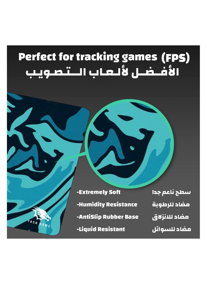 Extended Large Gaming Mouse Pad 100 X 50 cm XXL Full Desk Art style & Mousepad Non-Slip Rubber Base Big Keyboard Mat with Stitched Edges water resist for Gaming from Yasa ( Swiril Blue)