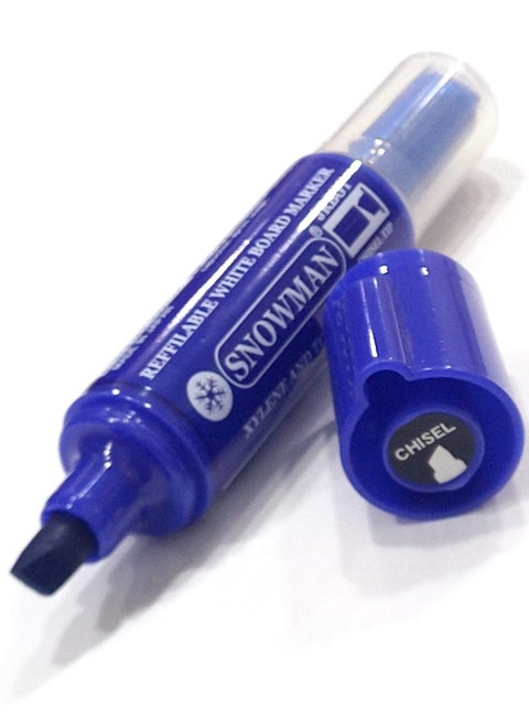 Blue whiteboard pen with chisel tip - Refillable