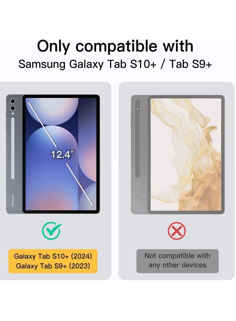 ELTRAZONE Samsung Galaxy Tab S10 Plus 12.4 Inch Case with S Pen Holder – Soft TPU Tri-Fold Stand Protective Cover, Auto Wake/Sleep, S Pen Charging Support, Blue - Image 2