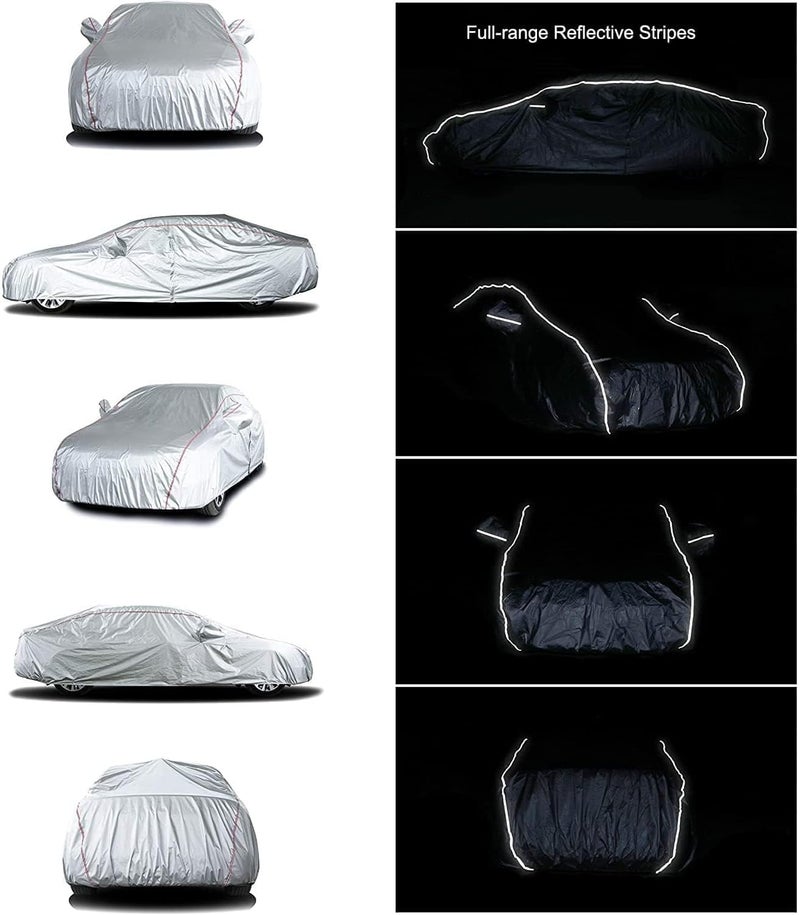 Tecoom Hard Shell Oxford Material Waterproof Car Cover for 191-200 Inches Sedans - Image 4