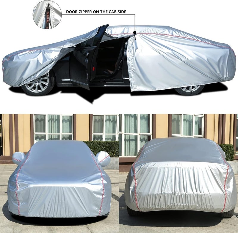 Tecoom Hard Shell Oxford Material Waterproof Car Cover for 191-200 Inches Sedans - Image 2