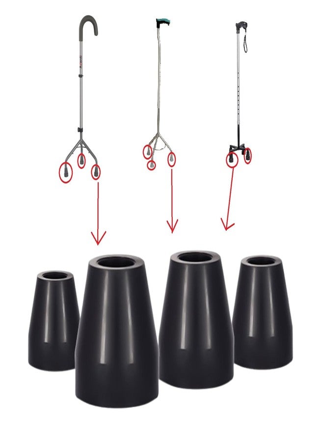 AARAM 13mm to 15 mm pvc Ferrules Shoes Cap bush Tips for Tripod 3 Leg and 4 Leg Walking Stick, Cap Bush, Durable (4Pcs) - Image 1