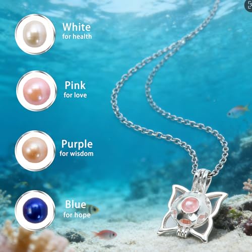 POSHOPS Natural Oyster Pearl,Freshwater Oval Pearls Cultured Oysters Love Wish Pearls DIY Necklace Making Kit, Anniversary Decoration for Jewelry Making Gifts(4PCs/Lot, Butterfly Necklace) - Image 4