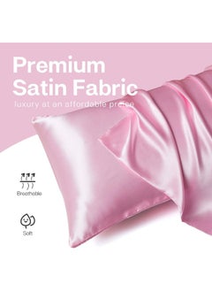 Somerfield Somer Field - Silk Pillowcases For Hair And Skin 2 Pack Standard Size with Envelope Closure (2 Pcs Pillowcases (50 x 75 cm) (Baby Pink)  - Image 3