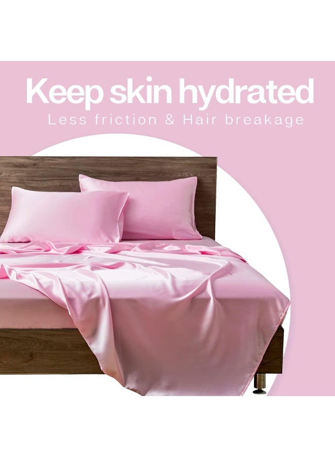 Somerfield Somer Field - Silk Pillowcases For Hair And Skin 2 Pack Standard Size with Envelope Closure (2 Pcs Pillowcases (50 x 75 cm) (Baby Pink) - Image 5