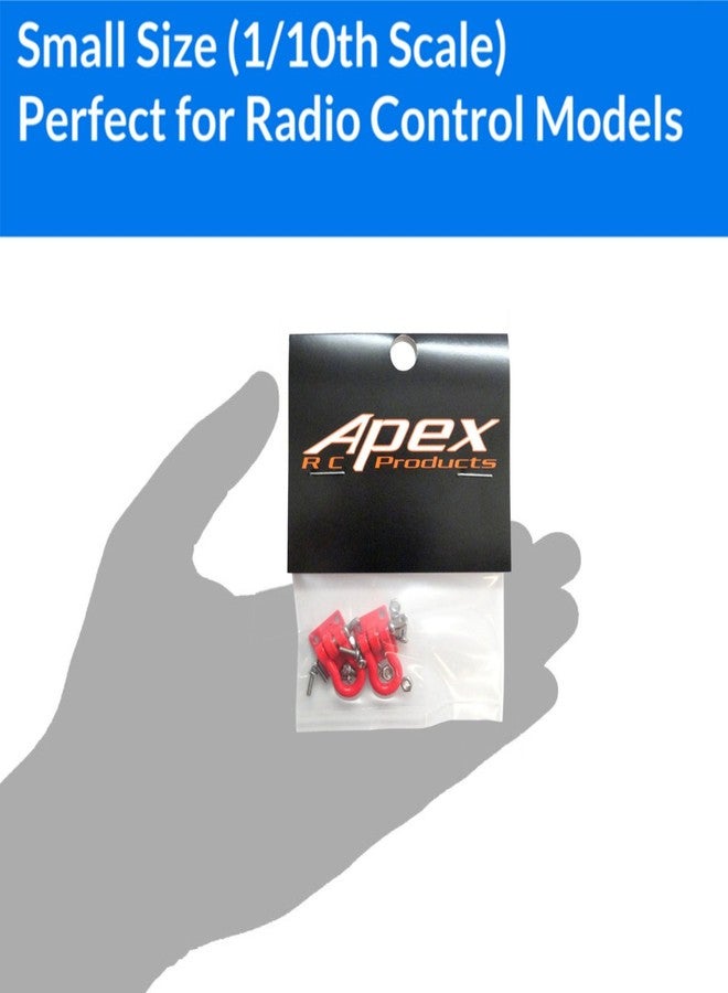 Apex RC Products 1/10 RC Rock Crawler Scale Red Winch Shackles - 2pcs 4051 - Image 3