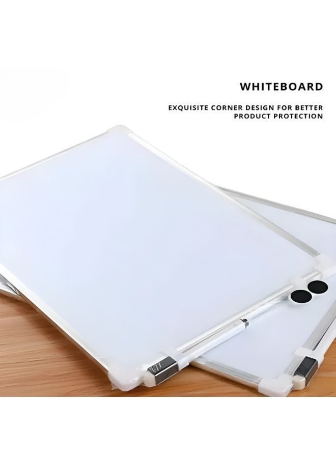 SLASA Small Dry Erase Board Pack of 2 – 30×40 cm, Aluminum Frame Whiteboard for Wall, Compact Writing Board for Office, Home, Classroom, Includes Marker and 2 Magnets - Image 5