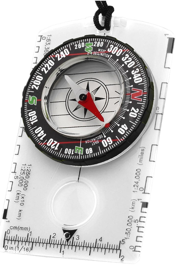 Orienteering Map Compass, Advanced Scout Compass Camping and Navigation, Waterproof & Lightweight Small Survival Compass, Suitable for Hiking, Camping, Orienteering, Hunting