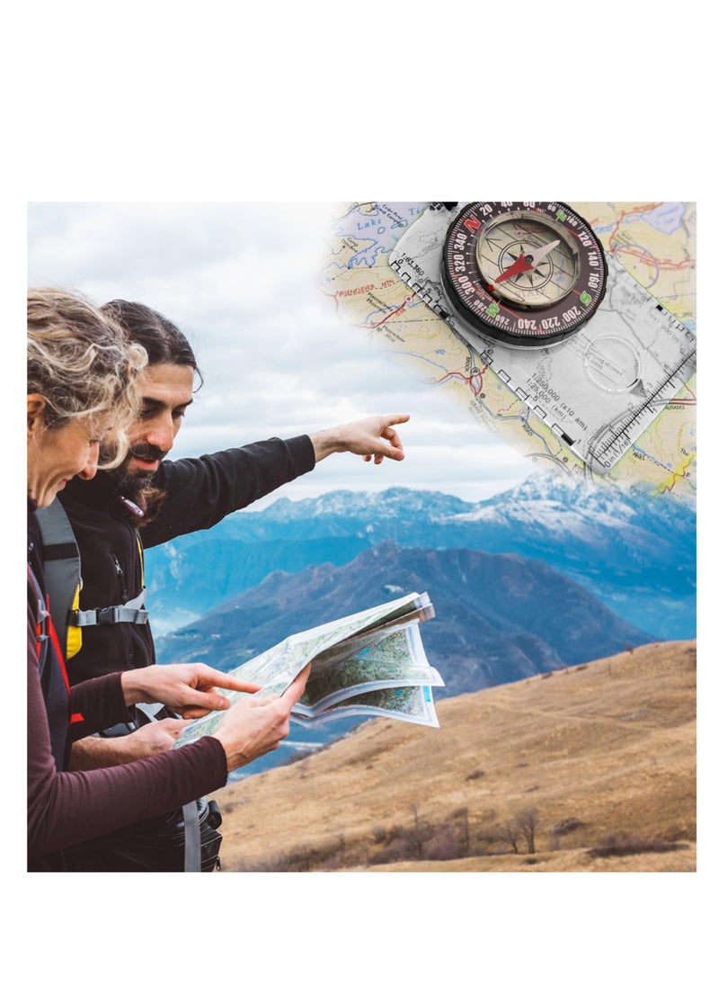 Orienteering Map Compass, Advanced Scout Compass Camping and Navigation, Waterproof & Lightweight Small Survival Compass, Suitable for Hiking, Camping, Orienteering, Hunting