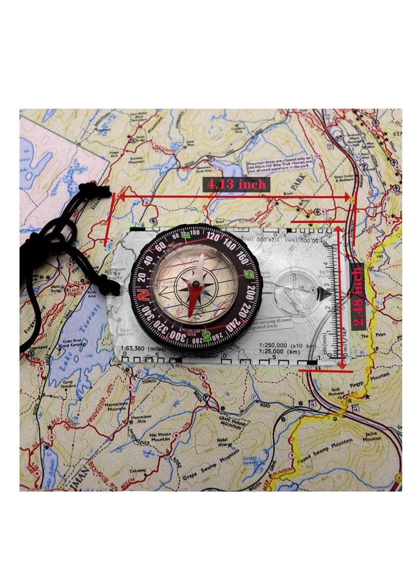 Orienteering Map Compass, Advanced Scout Compass Camping and Navigation, Waterproof & Lightweight Small Survival Compass, Suitable for Hiking, Camping, Orienteering, Hunting
