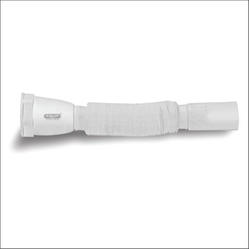 SANJAY CHILLY PVC Flexible 33 Inch Collapsible Waste Pipe for Bathroom Wash Basin and Kitchen Sink | Drain Pipe Streachable (Pack of 2) White - Image 2