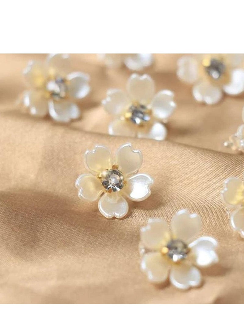 KHAJUL - 20-Piecs Flower Hair Clips,Mini Flower Hair Clips with Crystal Metal Claw Clips,Sparkling Hair Barrettes Nonslip Side Clip Hair Accessories for Women and Girls - Image 1