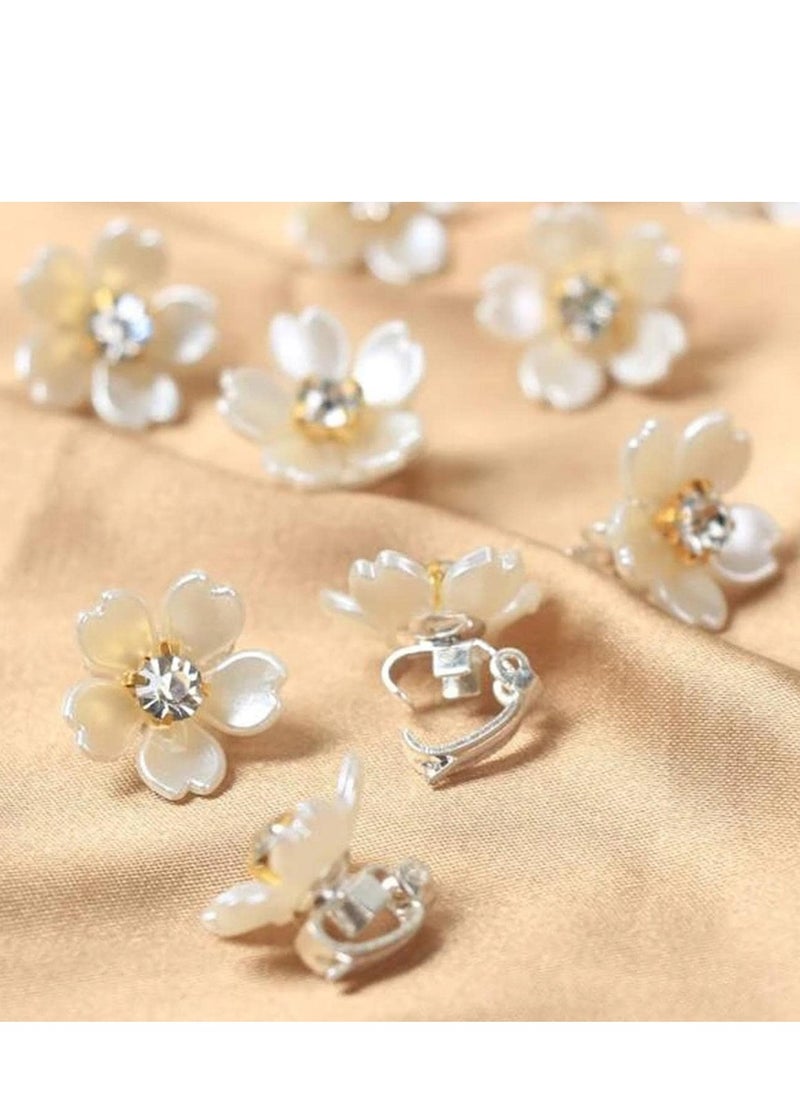 KHAJUL - 20-Piecs Flower Hair Clips,Mini Flower Hair Clips with Crystal Metal Claw Clips,Sparkling Hair Barrettes Nonslip Side Clip Hair Accessories for Women and Girls - Image 1