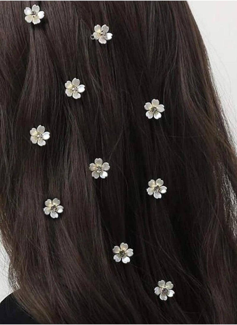 خاجول 20 قطعة من مشابك الشعر الزهرية، مشابك شعر صغيرة على شكل زهرة مع مشابك مخلب معدنية من الكريستال، مشابك شعر لامعة بمشبك جانبي غير قابل للانزلاق، إكسسوارات شعر للنساء والفتيات  - Image 4