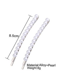 Yheakne Vintage Pearl Hair Clip Pin Retro Pearl Hair Barrette French Pearl Bobby Pins Decorative Hair Accessories For Women And Girls 2Pcs (Silver)  - Image 4