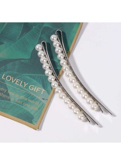 Yheakne Vintage Pearl Hair Clip Pin Retro Pearl Hair Barrette French Pearl Bobby Pins Decorative Hair Accessories For Women And Girls 2Pcs (Silver)  - Image 3