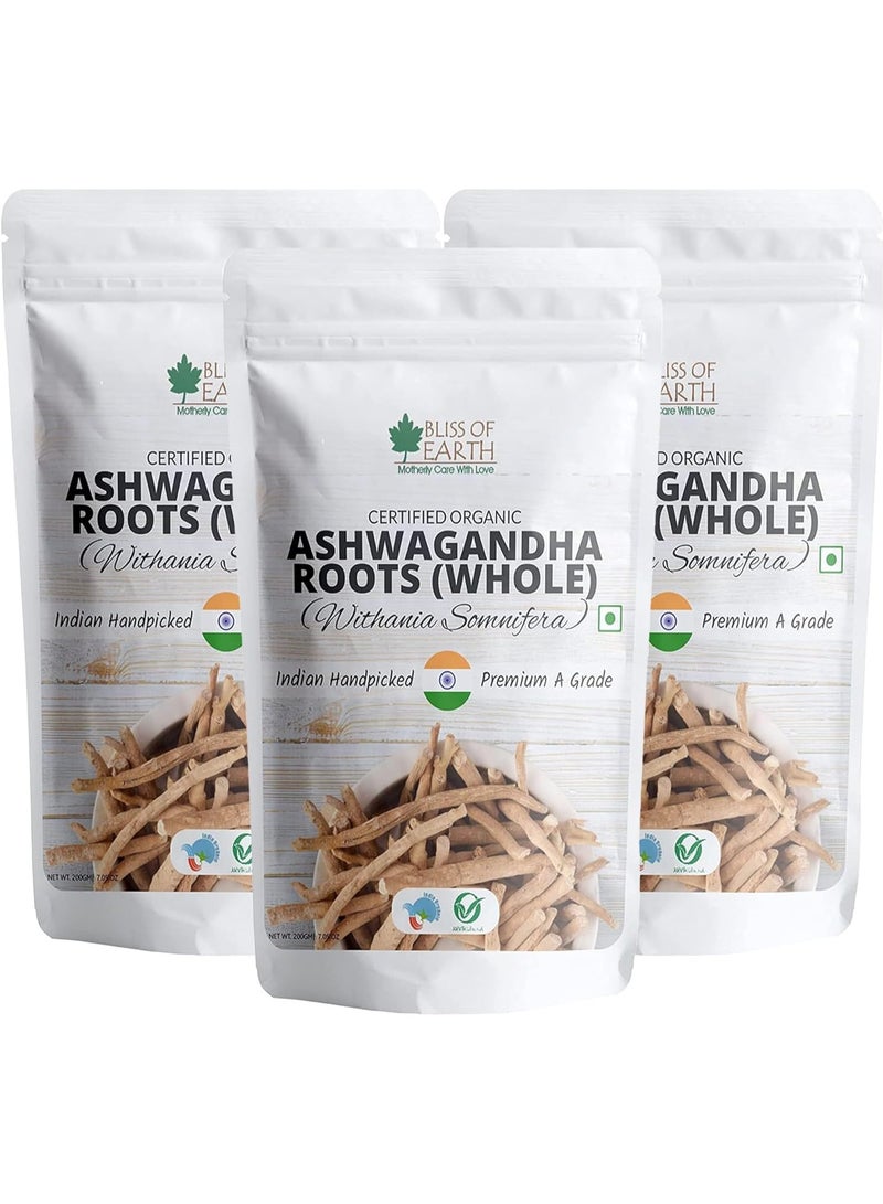 بليس اوف ايرث جذور أشواغاندا العضوية المعتمدة الكاملة ، ويثانيا سومنيفيرا الدرجة الممتازة تساعد على تعزيز المناعة وتخفيف الإجهاد 200 جم حزمة من 3 - Image 1