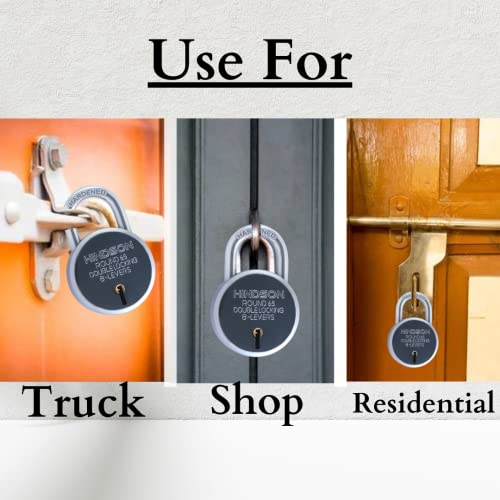 Hindson Round 65mm Lock and Key Door Lock for Home, Gate, Shutter | 3 Key 8 Lever Silver Finish | Hardened Pack 1 - Image 5