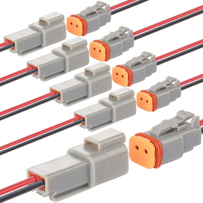 موصل كابل بـ 2 دبوس، بطول 7.9 بوصة، سلك 16 AWG، شاغر ومقبس مائي، موصل منفصل سريع لسيارات شاحنات دراجات ناقلة قوارب وتطبيقات الأسلاك الأخرى - Image 1