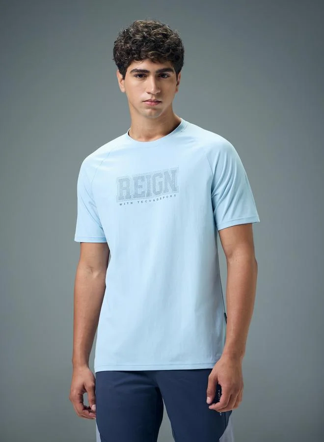 Technosport Technosport Men Typography Print Slim Fit T-Shirt