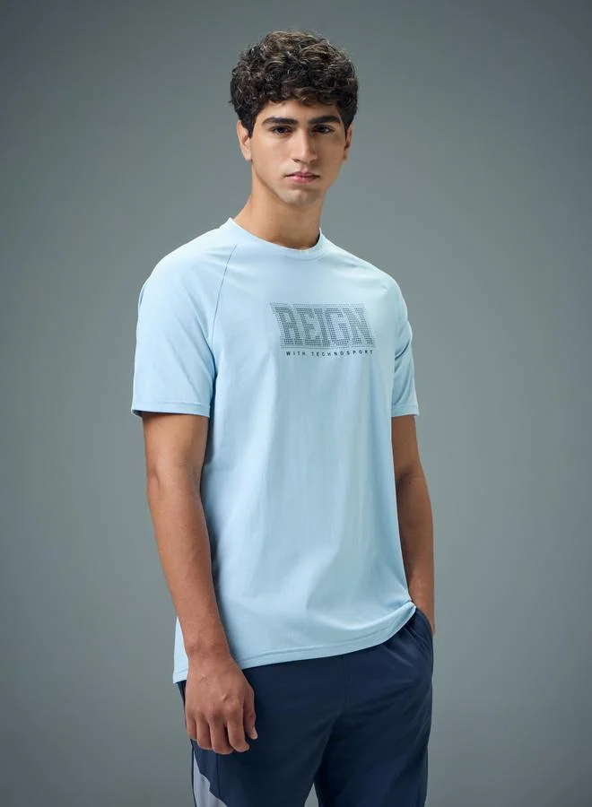Technosport Technosport Men Typography Print Slim Fit T-Shirt