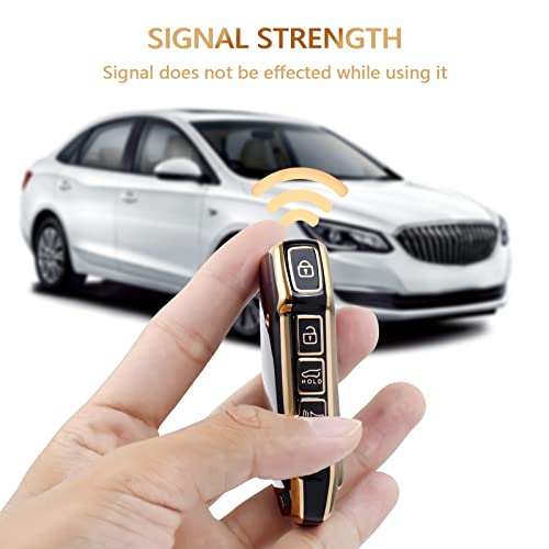 OFFCURVE for Kia Key Fob Cover Special Key Fob Case Cover Holder for Kia Ceed Cerato Forte NIRO Seltos Sorento Soul Sportage Telluride K5 Accessories Smart Keyless Remote Key Protector, Black - Image 5