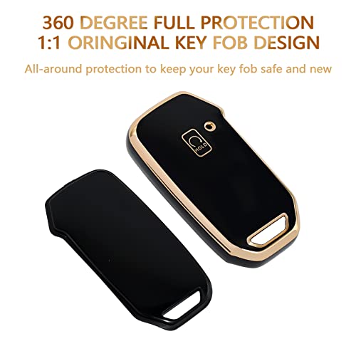 OFFCURVE for Kia Key Fob Cover Special Key Fob Case Cover Holder for Kia Ceed Cerato Forte NIRO Seltos Sorento Soul Sportage Telluride K5 Accessories Smart Keyless Remote Key Protector, Black - Image 3