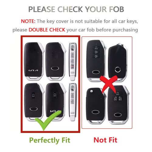 OFFCURVE for Kia Key Fob Cover Special Key Fob Case Cover Holder for Kia Ceed Cerato Forte NIRO Seltos Sorento Soul Sportage Telluride K5 Accessories Smart Keyless Remote Key Protector, Black - Image 2
