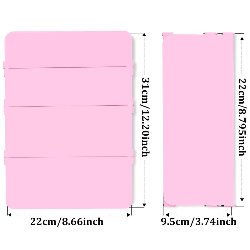 NECEG Nursing Clipboard Foldable-4 Layers Aluminum Nurse Foldable Clipboard Nursing Medical Edition Cheat Sheets, Pocket Size Pen Clip for Nurses Students School and Doctors-Pink - Image 3