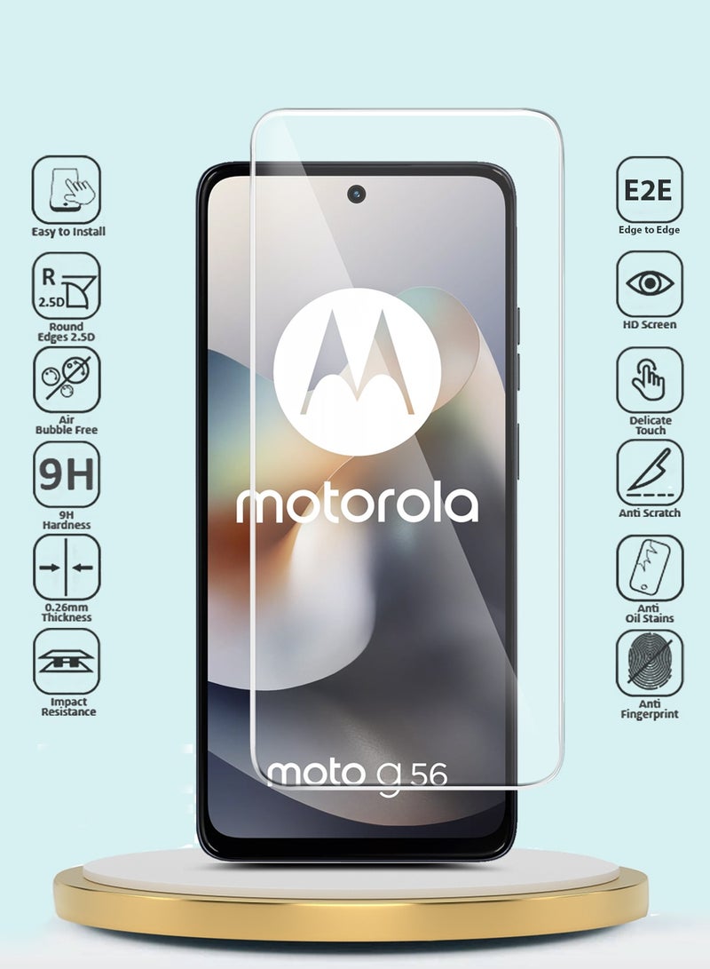 GMAX Motorola Moto G56 5G 2025 GMAX Premium Series Curved Edges 9H 2.5D Tempered Glass Screen Protector - Clear - Image 2