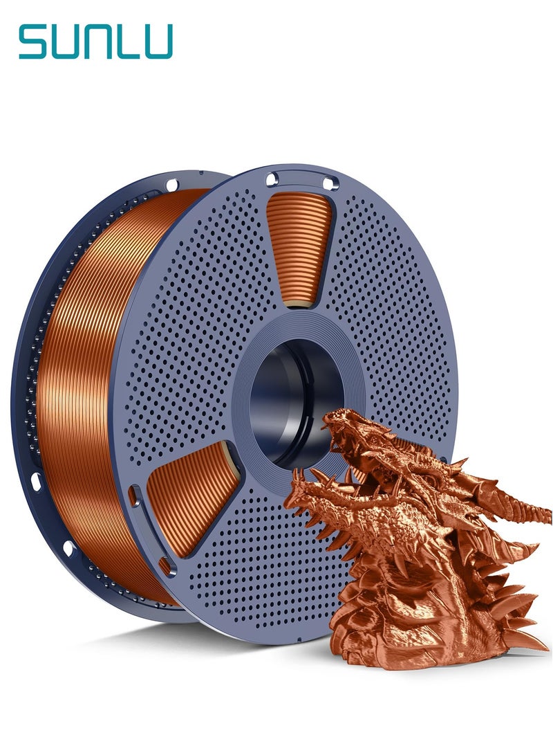 SUNLU 3D Printer Silk Filament,Shiny Silk PLA+ Filament 1.75mm, Smooth Silky Surface, Great Easy to Print for 3D Printers, Dimensional Accuracy +/- 0.02mm, Silk Red Copper 1KG - Image 1