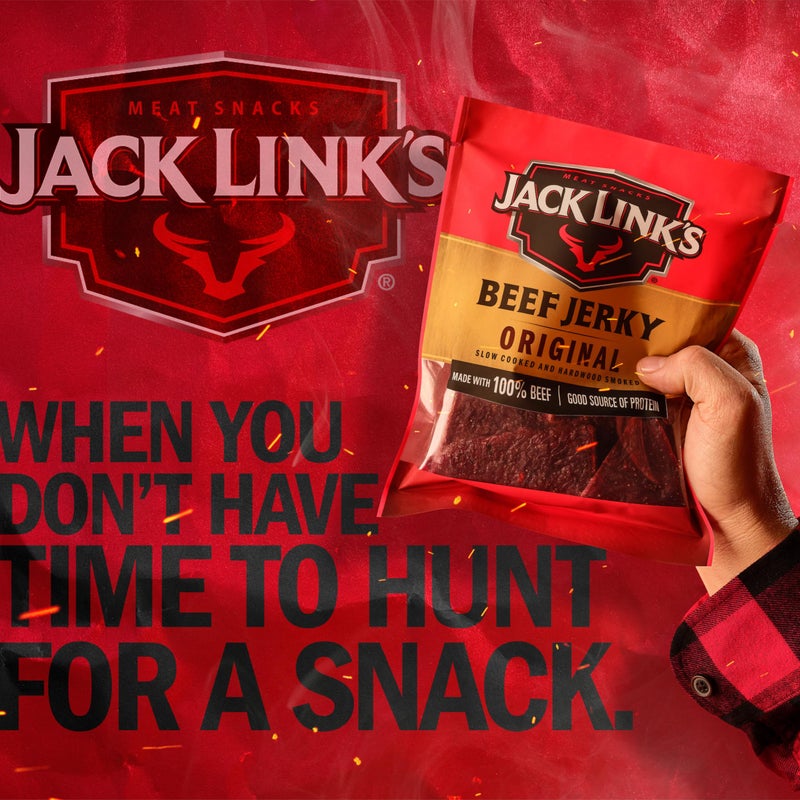 Jack Link's جاك لينك لحم البقر المقدد، الأصلي، أكياس كبيرة من اللحم المقدد - وجبات خفيفة لحم لذيذة، مثالية للهدايا، وجبات خفيفة غنية بالبروتين جاهزة للأكل تحتوي على 10 جرام من البروتين لكل حصة، مصنوعة من 100% لحم بقر - 9 أوقية (عبوة من 2) - Image 5