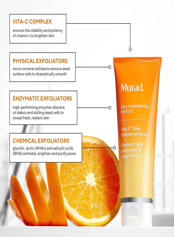 Murad Vita-C Triple Exfoliating Facial - Gold-Stabilized Vitamin C and Physical, Chemical, & Enzymatic Exfoliant Scrub for Smoother, Brighter, Radiant Skin - 2.7 Fl Oz - Image 2