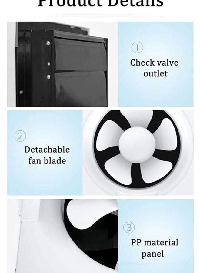 10 Inch Wall Ventilation Pipe Kitchen Bathroom Extractor Fan Mute Ventilator Air Vent - Image 4