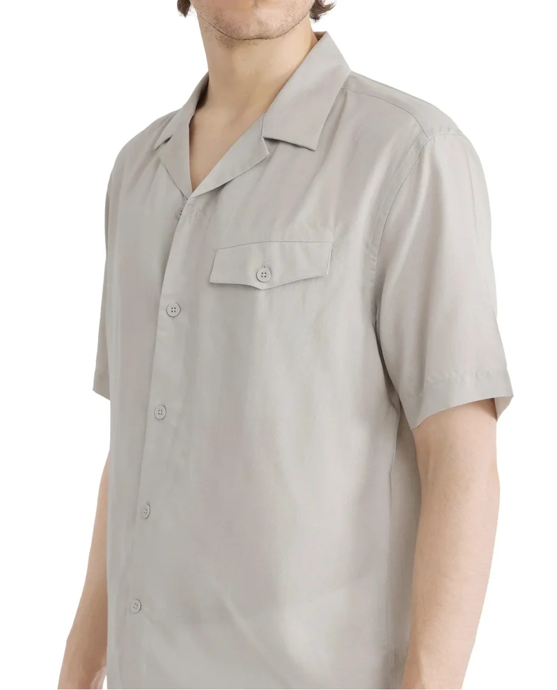 Rare Rabbit Men's Cuban Collar Relaxed Fit Shirt