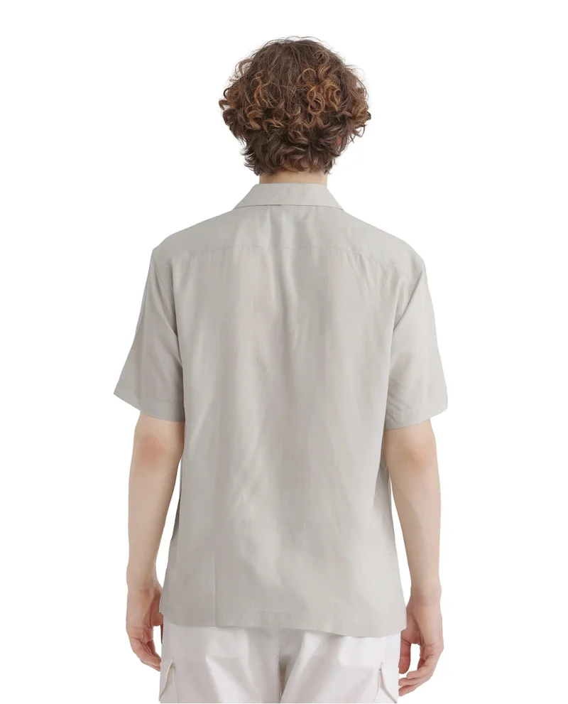 Rare Rabbit Men's Cuban Collar Relaxed Fit Shirt
