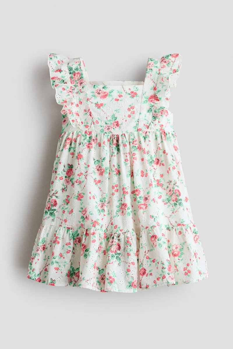 H&M Frill-trimmed patterned cotton dress