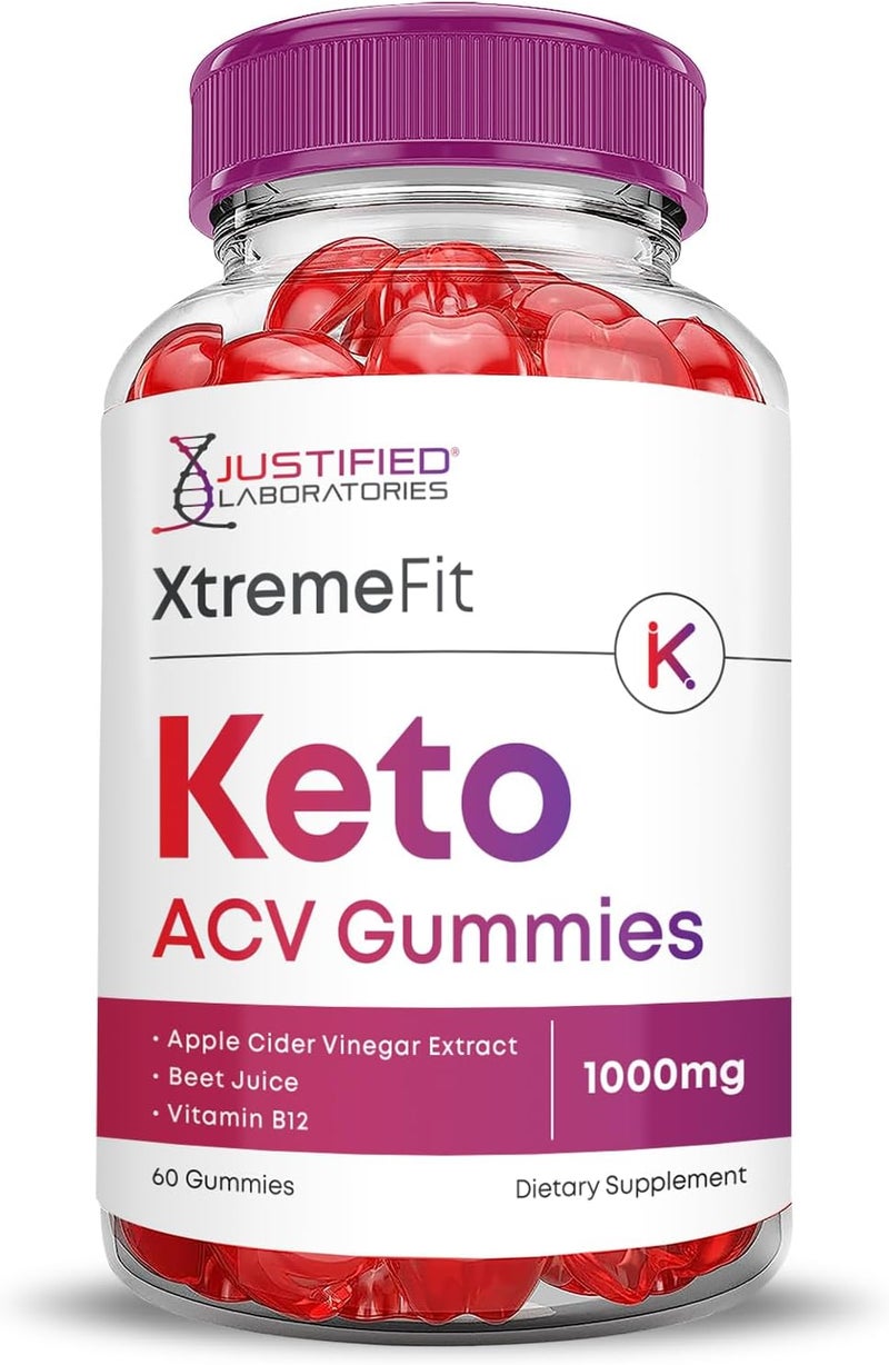 Justified Laboratories 2 Pack Xtreme Fit Keto ACV Gummies Advanced Formula 1000MG XtremeFit Keto Gummies Apple Cider Vinegar Formulated with Pomegranate Beet Juice Powder B12 Vegan Non GMO 120 Gummys - Image 3
