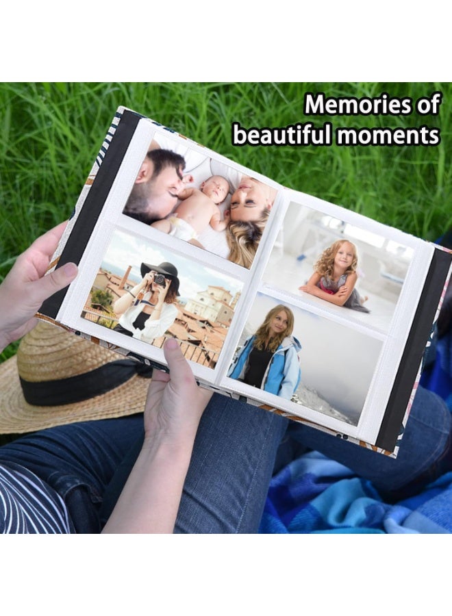 YelaJoy Photo Album 4x6 for 200 Photos, Linen Cover Picture Book for Family, Wedding, Anniversary, Baby, and Vacation Memories, Golden Leaves Design - Image 4