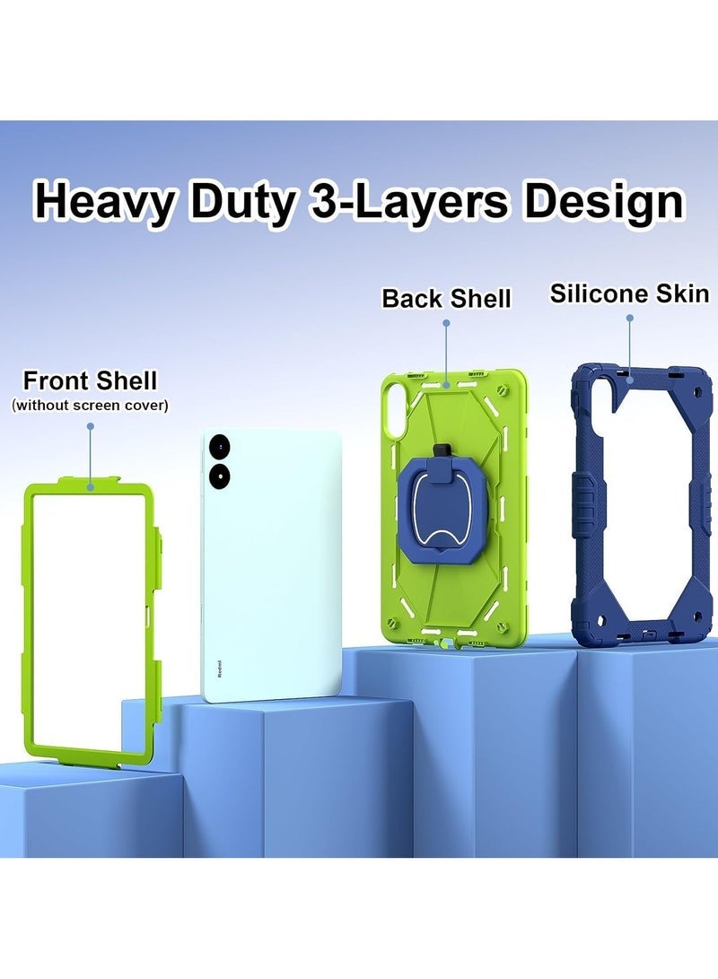 general Case Compatible with Xiaomi Redmi Pad Pro 12.1 inch Case, Full-Body Rugged Shockproof Protective Shell, 360掳 Swivel Stand Handle Cover with Shoulder Strap - Image 3