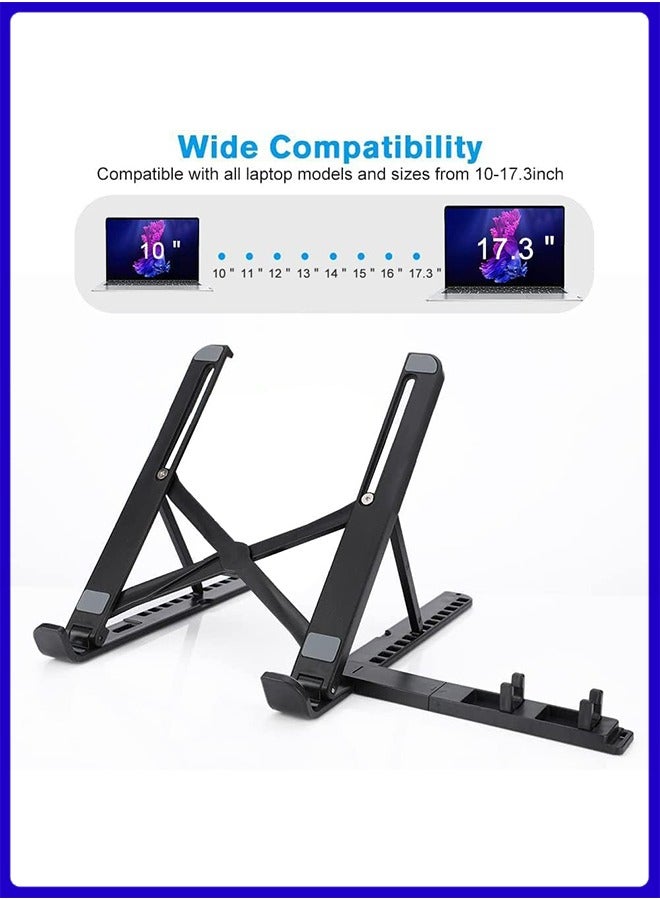 Digipace Ergonomic Laptop Stand, Detachable Mobile Holder, Adjustable Laptop Riser for Desk with Improved Ventilation (Black) - Image 2