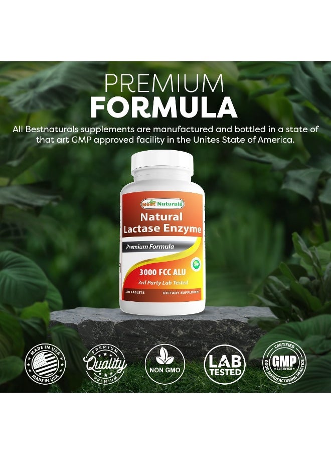 Fast Acting Lactase Enzyme Tablet 3000 Fcc Alu 180 Count