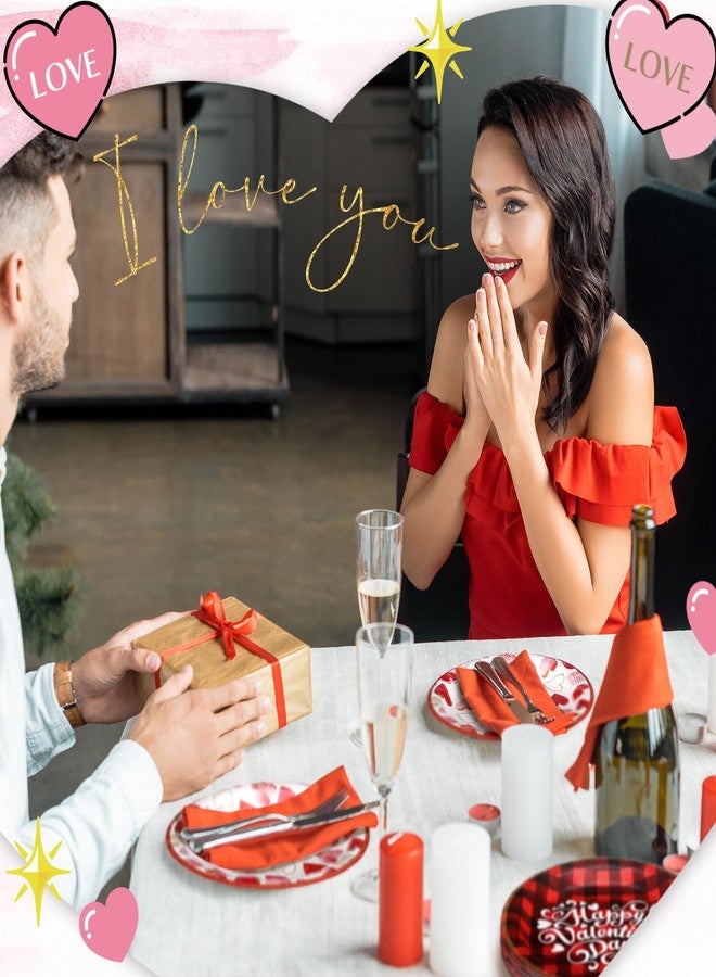 Moinchore 100 Pcs Valentine's Day Paper Plates 9 Inches Valentine's Day Disposable Plates Round Heart Dessert Plates Valentine's Day Dinnerware Set Table Decorations for Valentine's Day Holiday Party - Image 5