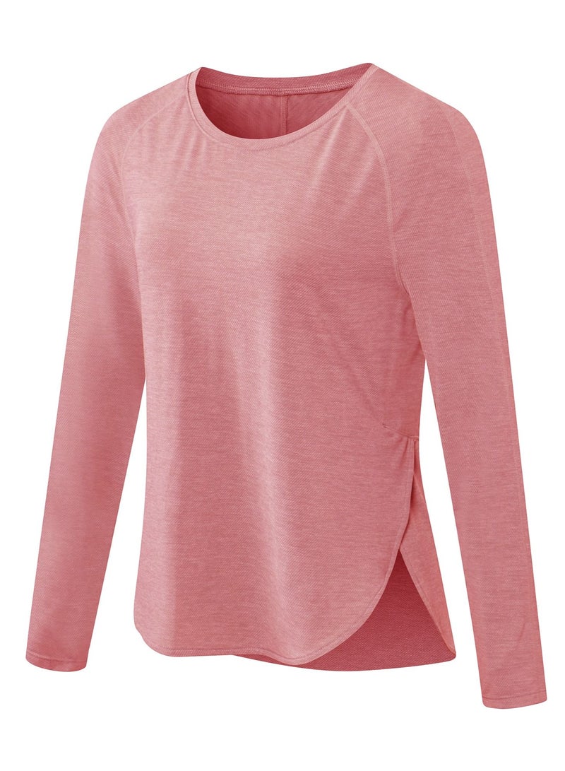Loquat Women Quick Dry Breathable Long Sleeve Shirt Pink  - Image 1